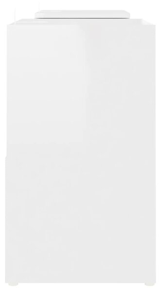 Magasfényű fehér szerelt fa TV-szekrény 104 x 30 x 52 cm
