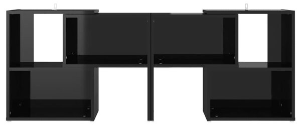 Magasfényű fekete szerelt fa TV-szekrény 104 x 30 x 52 cm
