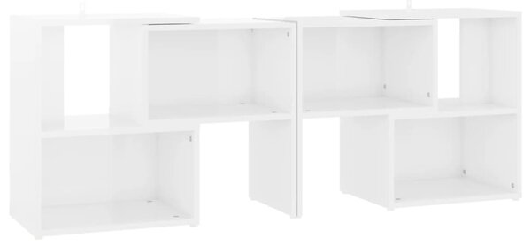Magasfényű fehér szerelt fa TV-szekrény 104 x 30 x 52 cm