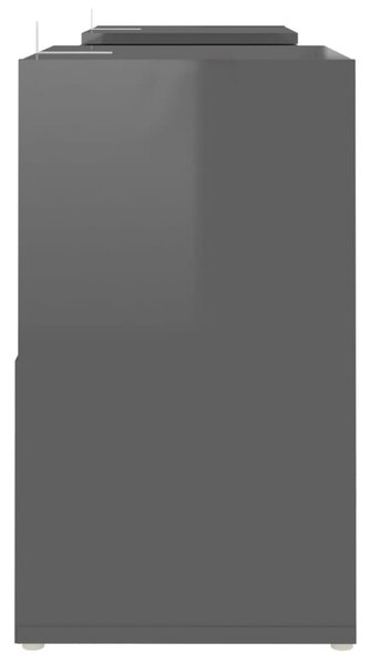 Magasfényű szürke szerelt fa TV-szekrény 104 x 30 x 52 cm