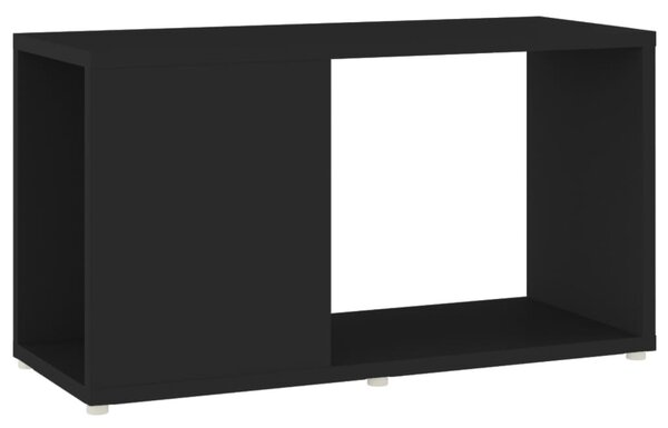 Fekete szerelt fa TV-szekrény 60 x 24 x 32 cm