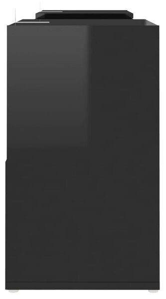 Magasfényű fekete szerelt fa TV-szekrény 104 x 30 x 52 cm