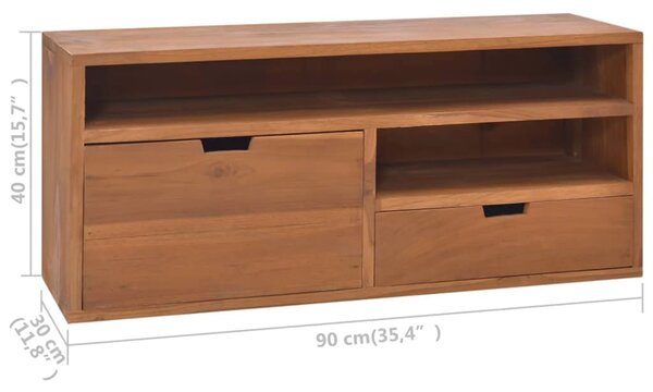 Tömör tíkfa TV-szekrény 90 x 30 x 40 cm