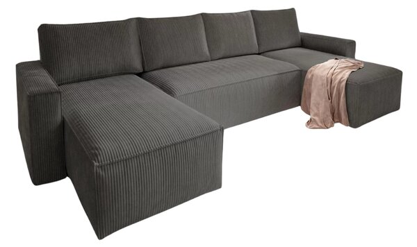 AKCIÓ Sötétszürke U alakú ülőgarnitúra SMART COSARO 295x140 cm II. osztály