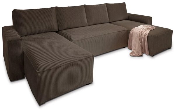 U alakú ülőgarnitúra SMART COSARO 295x140 cm, sötétbarna