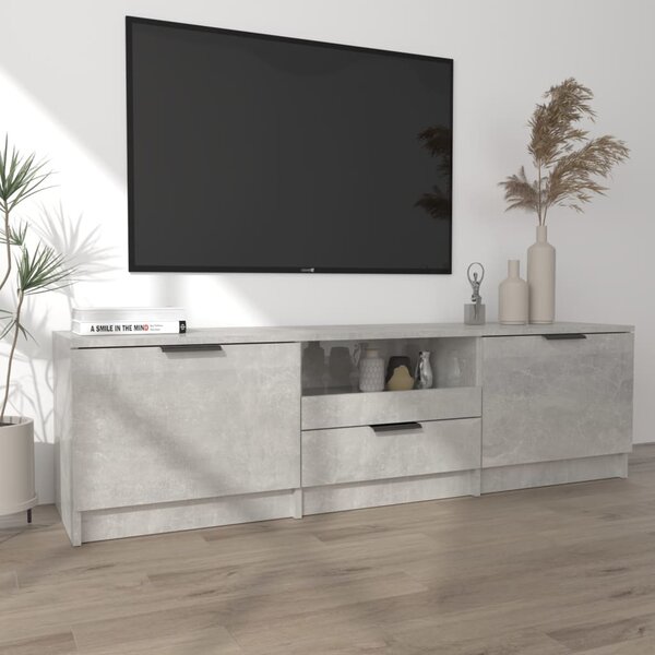 Betonszürke szerelt fa TV-szekrény 140x35x40 cm