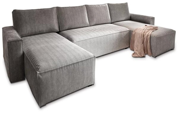 U alakú ülőgarnitúra SMART COSARO 295x140 cm, világosszürke