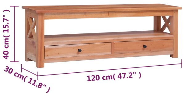 Tömör mahagóni TV-szekrény 120 x 30 x 40 cm