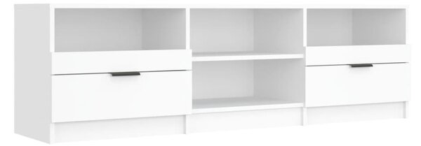 Fehér szerelt fa TV-szekrény 150 x 33,5 x 45 cm