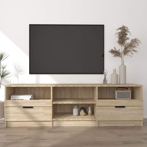 Sonoma-tölgyszínű szerelt fa fali TV-szekrény 150x33,5x45 cm