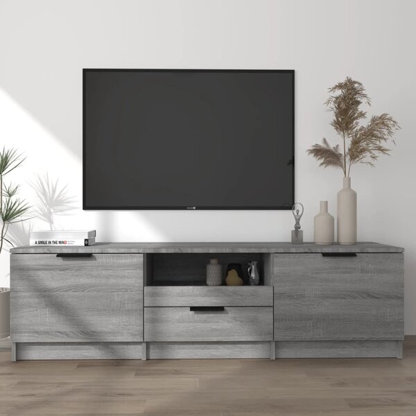 Szürke sonoma színű szerelt fa TV-szekrény 140 x 35 x 40 cm