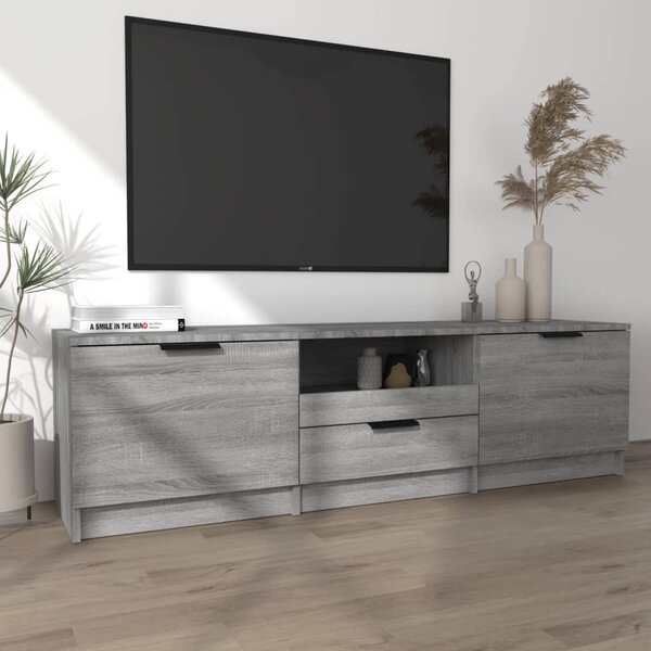 Szürke sonoma színű szerelt fa TV-szekrény 140 x 35 x 40 cm