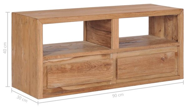 Tömör tíkfa TV-szekrény 90 x 30 x 40 cm