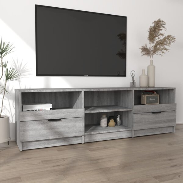 Szürke sonoma színű szerelt fa TV-szekrény 150 x 33,5 x 45 cm