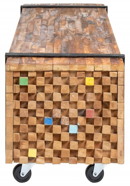 Tömör tíkfa TV-állvány 110 x 30 x 32,5 cm