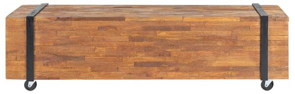 Tömör tíkfa TV-állvány 110 x 30 x 32,5 cm