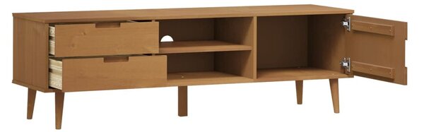 MOLDE barna tömör fenyőfa TV-szekrény 158 x 40 x 49 cm