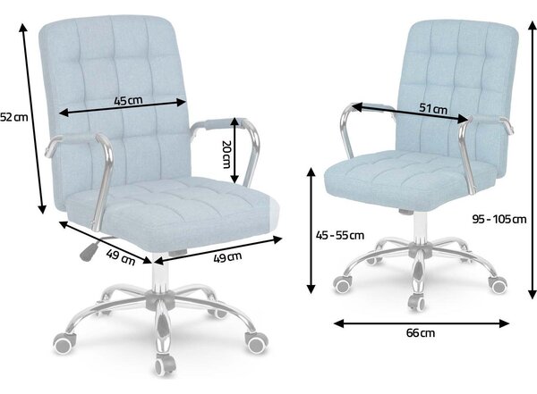 Irodai szék, Sofotel Benton, kék, műbőr kárpitozás, dönthető Tilt mechanika, magasságállítás, ergonomikus háttámla, karfával