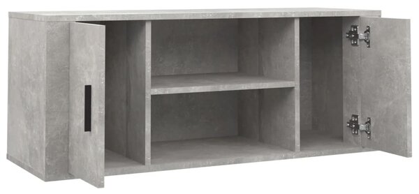 Betonszürke szerelt fa TV-szekrény 100x35x40 cm
