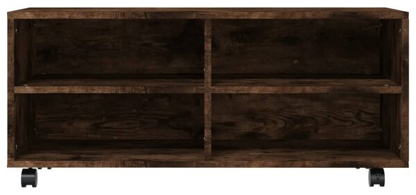 Füstös tölgy színű szerelt fa TV-szekrény görgőkkel 90x35x35 cm