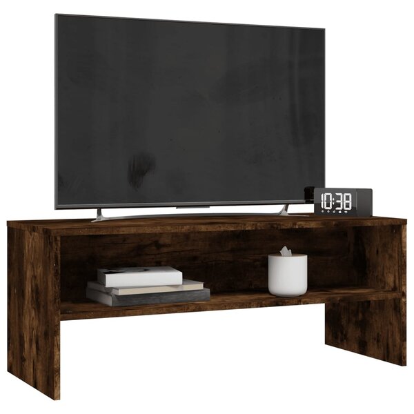 Füstös tölgy színű szerelt fa TV-szekrény 100 x 40 x 40 cm