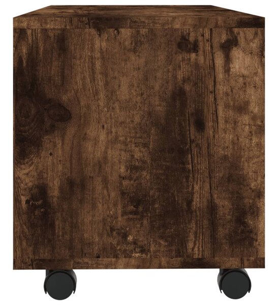 Füstös tölgy színű szerelt fa TV-szekrény görgőkkel 90x35x35 cm