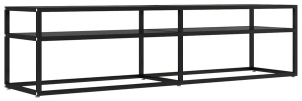 Fekete edzett üveg TV-szekrény 160 x 40 x 40,5 cm