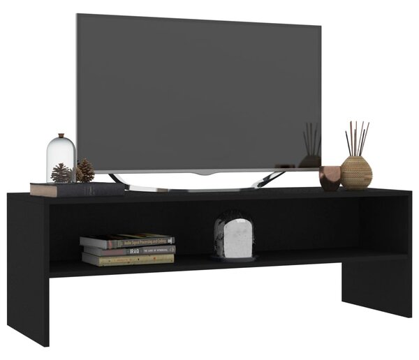 Fekete szerelt fa TV-szekrény 120 x 40 x 40 cm