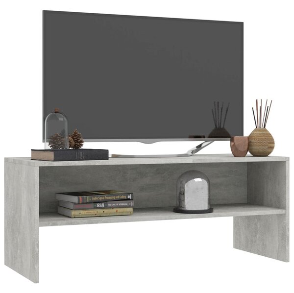 Betonszürke szerelt fa TV-szekrény 100 x 40 x 40 cm