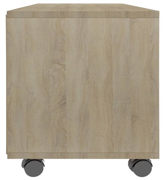 Sonoma színű szerelt fa TV-szekrény görgőkkel 90 x 35 x 35 cm