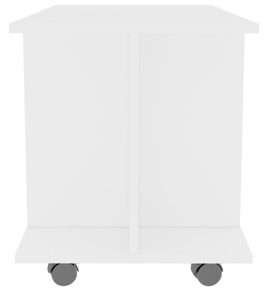 Fehér szerelt fa TV-szekrény görgőkkel 80 x 40 x 45 cm