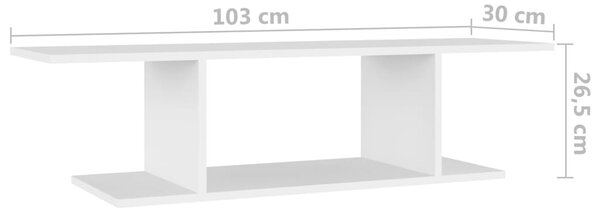 Fehér falra szerelhető TV-szekrény 103 x 30 x 26,5 cm
