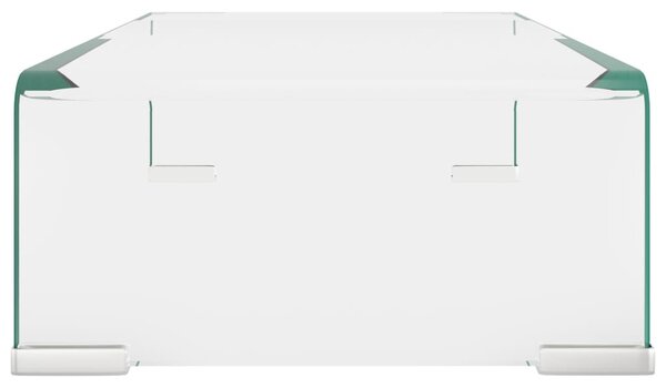 Átlátszó üveg TV/monitor állvány 40x25x11 cm