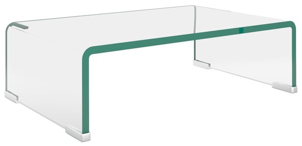Átlátszó üveg TV/monitor állvány 40x25x11 cm