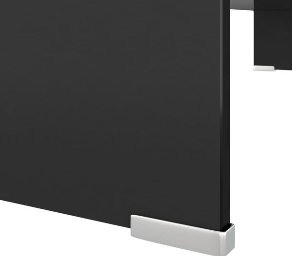 Fekete üveg TV/monitor állvány üveg 90x30x13 cm