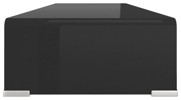 Fekete üveg TV/monitor állvány üveg 90x30x13 cm