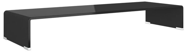Fekete üveg TV/monitor állvány üveg 90x30x13 cm
