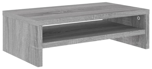 Szürke sonoma színű szerelt fa monitorállvány 42x24x13 cm