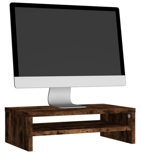 Füstös tölgy színű szerelt fa monitorállvány 42 x 24 x 13 cm