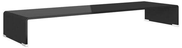 Fekete üveg TV/monitor állvány 100x30x13 cm