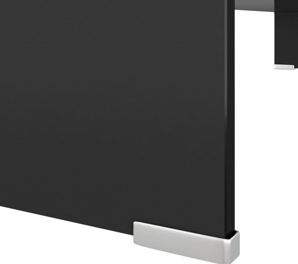 Fekete üveg TV/monitor állvány 100x30x13 cm