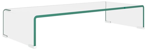 Átlátszó üveg TV/monitor állvány 70x30x13 cm