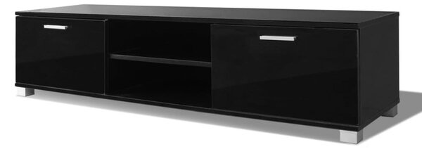 Magasfényű fekete TV-szekrény 140 x 40,5 x 35 cm