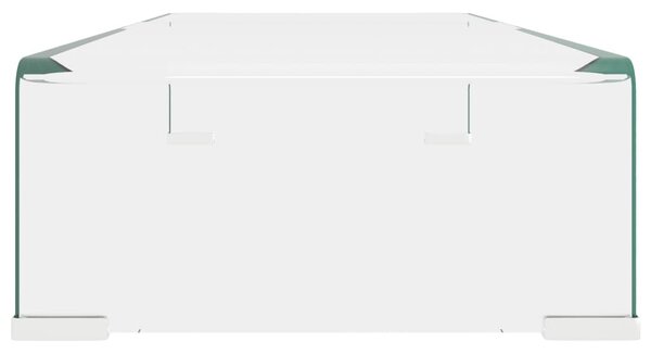 Átlátszó üveg TV/monitor állvány 70x30x13 cm