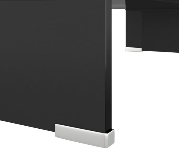 Átlátszó üveg TV/monitor állvány 60x25x11 cm