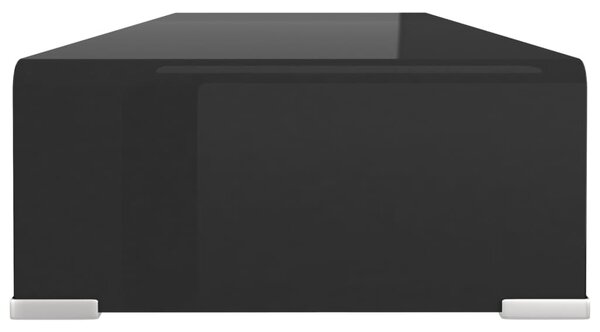 Fekete üveg TV/monitor állvány 80x30x13 cm