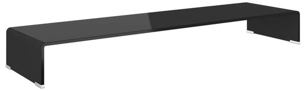 Fekete üveg TV/monitor állvány 110x30x13 cm