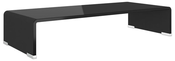 Átlátszó üveg TV/monitor állvány 60x25x11 cm