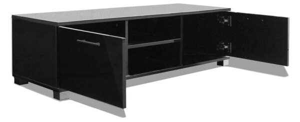 Magasfényű fekete TV-szekrény 120 x 40,5 x 35 cm
