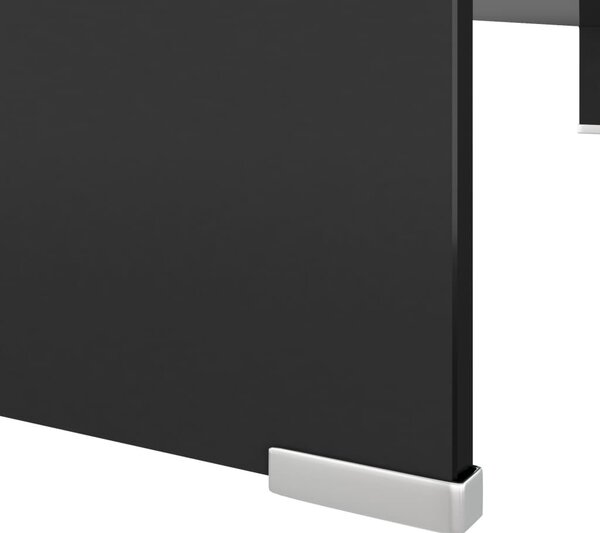 Fekete üveg TV/monitor állvány 110x30x13 cm